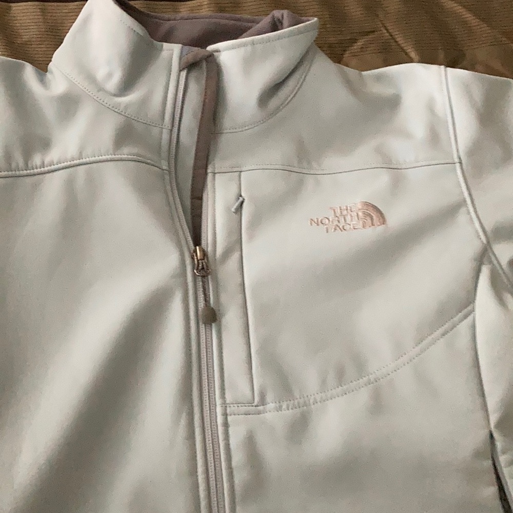 North Face ice blue short jacket, lined